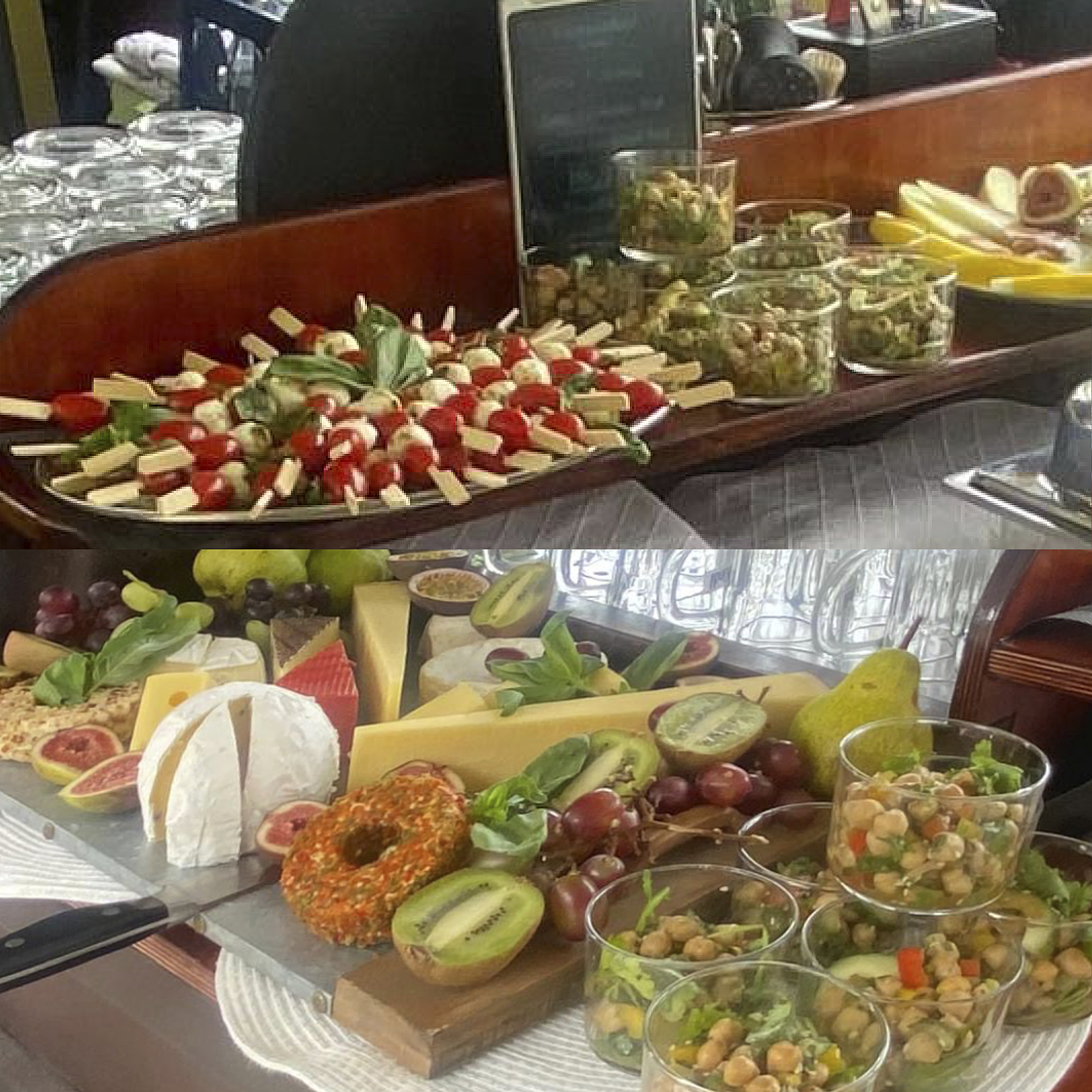 Catering an Bord: Häppchen, Käse- und Obstplatten auf der MS Saga