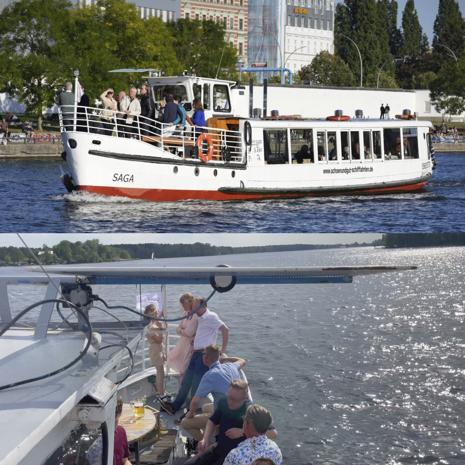 Die MS Saga bei Charterfahrten durch Berlin und das Umland